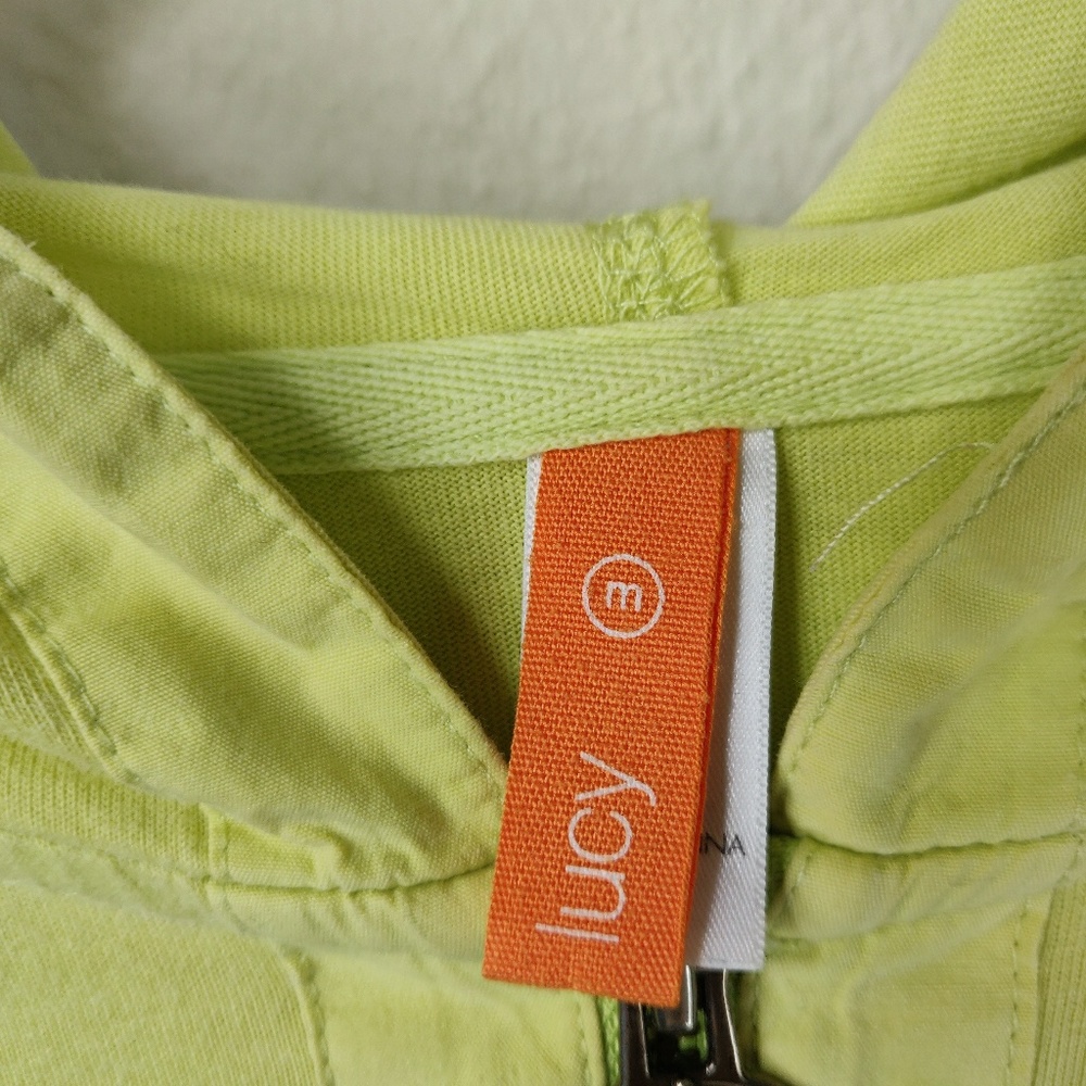 Lucy Lime Green Half Zip Althletic Hoodie Jacket - Picture 5 of 6